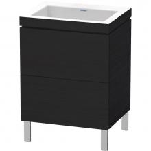 Duravit LC6936N1616 - L-Cube Two Drawer C-Bonded Floorstanding Vanity Kit Oak Black