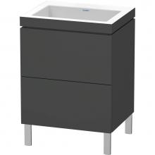 Duravit LC6936N4949 - L-Cube Two Drawer C-Bonded Floorstanding Vanity Kit Graphite