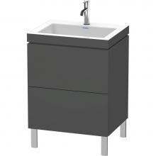 Duravit LC6936O4949 - L-Cube Two Drawer C-Bonded Floorstanding Vanity Kit Graphite