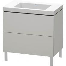 Duravit LC6937N0707 - L-Cube Two Drawer C-Bonded Floorstanding Vanity Kit Concrete Gray