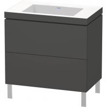 Duravit LC6937N4949 - L-Cube Two Drawer C-Bonded Floorstanding Vanity Kit Graphite