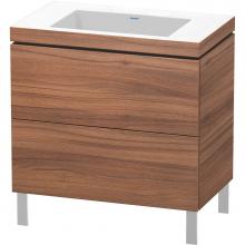 Duravit LC6937N7979 - L-Cube Two Drawer C-Bonded Floorstanding Vanity Kit Walnut