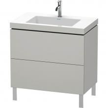 Duravit LC6937O0707 - L-Cube Two Drawer C-Bonded Floorstanding Vanity Kit Concrete Gray