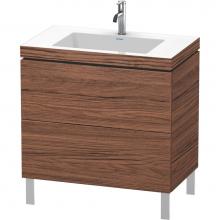 Duravit LC6937O2121 - L-Cube Two Drawer C-Bonded Floorstanding Vanity Kit Walnut Dark