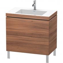 Duravit LC6937O7979 - L-Cube Two Drawer C-Bonded Floorstanding Vanity Kit Walnut