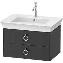 Duravit WT435105858 - Duravit White Tulip 28 7/8'' Wall Mount Two Drawer Single Vanity Cabinet in Satin Matte