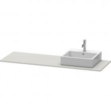 Duravit XS060HR0707 - Duravit XSquare Console with One Sink Cut-Out Concrete Gray