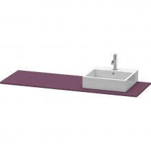 Duravit XS060HR9494 - Duravit XSquare Console with One Sink Cut-Out Aubergine