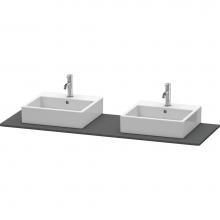 Duravit XS063HB4949 - Duravit XSquare Console with Two Sink Cut-Outs Graphite