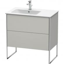 Duravit XS445000707 - Duravit XSquare Two Drawer Floorstanding Vanity Unit Concrete Gray