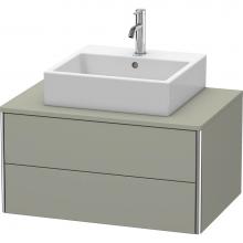 Duravit XS491009292 - Duravit XSquare Two Drawer Vanity Unit For Console Stone Gray