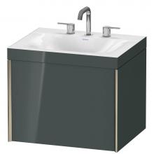 Duravit XV4609TB138C - Duravit XViu C-Bonded Wall-Mounted Vanity  Dolomiti Gray High Gloss