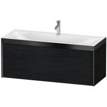 Duravit XV4612OB216P - XViu One Drawer C-Bonded Wall-Mount Vanity Kit Oak Black