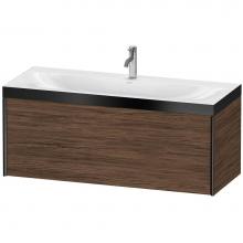 Duravit XV4612OB221P - XViu One Drawer C-Bonded Wall-Mount Vanity Kit Walnut Dark