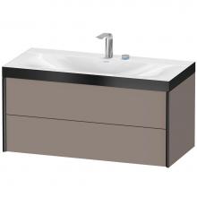 Duravit XV4616EB243P - Duravit XViu Two Drawer C-Bonded Wall-Mount Vanity Kit Basalt