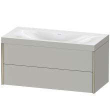 Duravit XV4616NB107C - Duravit XViu Two Drawer C-Bonded Wall-Mount Vanity Kit Concrete Gray