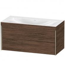 Duravit XV4616NB121C - Duravit XViu Two Drawer C-Bonded Wall-Mount Vanity Kit Walnut Dark