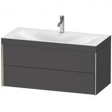 Duravit XV4616OB149C - Duravit XViu Two Drawer C-Bonded Wall-Mount Vanity Kit Graphite