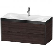 Duravit XV4616OB253P - Duravit XViu Two Drawer C-Bonded Wall-Mount Vanity Kit Chestnut Dark