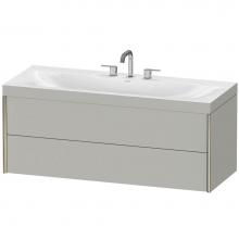 Duravit XV4617TB107C - Duravit XViu C-Bonded Wall-Mounted Vanity  Concrete Gray Matte