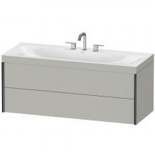 Duravit XV4617TB207C - Duravit XViu C-Bonded Wall-Mounted Vanity  Concrete Gray Matte