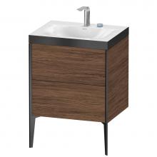 Duravit XV4709EB221P - XViu Two Drawer C-Bonded Floorstanding Vanity Kit Walnut Dark