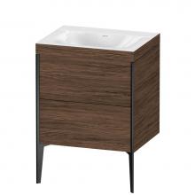 Duravit XV4709NB221C - XViu Two Drawer C-Bonded Floorstanding Vanity Kit Walnut Dark