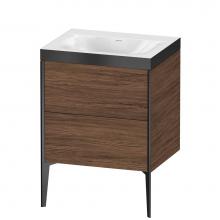 Duravit XV4709NB221P - XViu Two Drawer C-Bonded Floorstanding Vanity Kit Walnut Dark