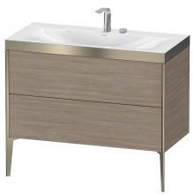 Duravit XV4711EB131P - Duravit XViu Two Drawer C-Bonded Floorstanding Vanity Kit Silver Pine