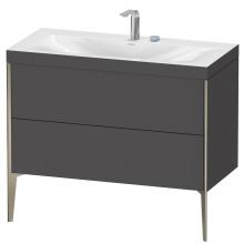 Duravit XV4711EB149C - Duravit XViu Two Drawer C-Bonded Floorstanding Vanity Kit Graphite