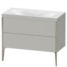 Duravit XV4711NB107C - Duravit XViu Two Drawer C-Bonded Floorstanding Vanity Kit Concrete Gray