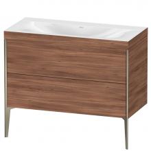 Duravit XV4711NB179C - Duravit XViu Two Drawer C-Bonded Floorstanding Vanity Kit Walnut