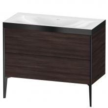 Duravit XV4711NB253P - Duravit XViu Two Drawer C-Bonded Floorstanding Vanity Kit Chestnut Dark