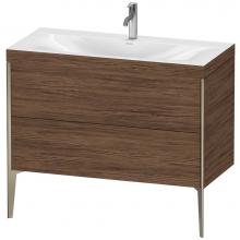 Duravit XV4711OB121C - Duravit XViu Two Drawer C-Bonded Floorstanding Vanity Kit Walnut Dark