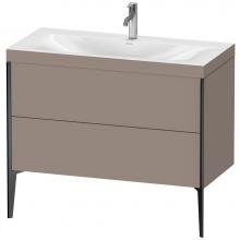 Duravit XV4711OB243C - Duravit XViu Two Drawer C-Bonded Floorstanding Vanity Kit Basalt