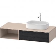 Duravit ZE4819016830000 - Duravit Zencha 51 1/8'' Wall Mount One Drawer Single Vanity Cabinet in Black Oak, Sink S