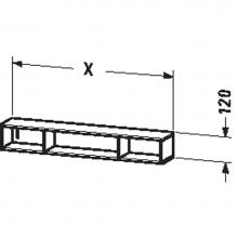 Duravit LC120001414 - LC Shelf, 3 compartments, - 4 3/4''x31 1/2''x5 1/2'',