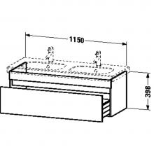 Duravit DS638601843 - Duravit DuraStyle One Drawer Wall-Mount Vanity Unit White|Basalt