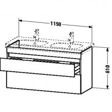 Duravit DS648601818 - Duravit DuraStyle Two Drawer Wall-Mount Vanity Unit White
