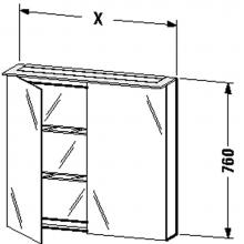 Duravit XL759407979 - XL Mirror cabinet Nat Walnut - 29 7/8''x31 1/2''x5 1/2''/8