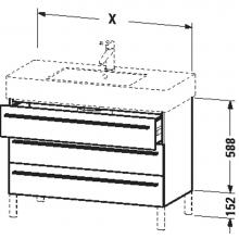Duravit XL655302222 - Duravit X-Large Three Drawer Floorstanding Vanity Unit White