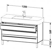 Duravit XL655505353 - Duravit X-Large Three Drawer Floorstanding Vanity Unit Chestnut Dark