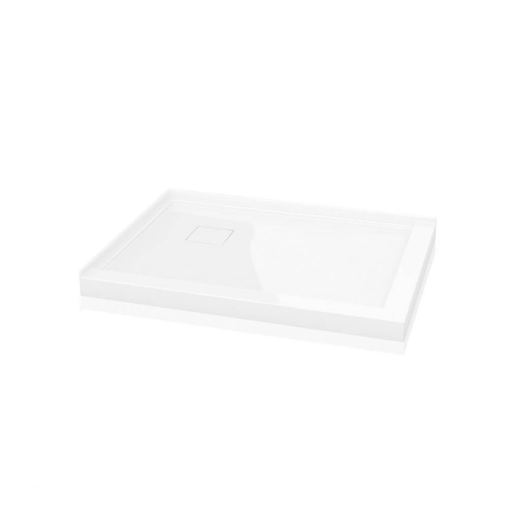 FLANGED BASE W/CORNER DRAIN COVER/2-FLANGE/4836/WHITE/LEFT