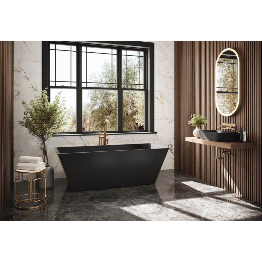 ARIA CALANDO TUB/6829/MATTE BLK EXT/GLOSS BLK INT/BLK DRAIN