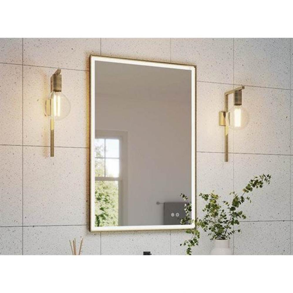 ARTUS FRAMED MIRROR 24'' W x 36'' H +DEFOG +LIGHT, CHROME