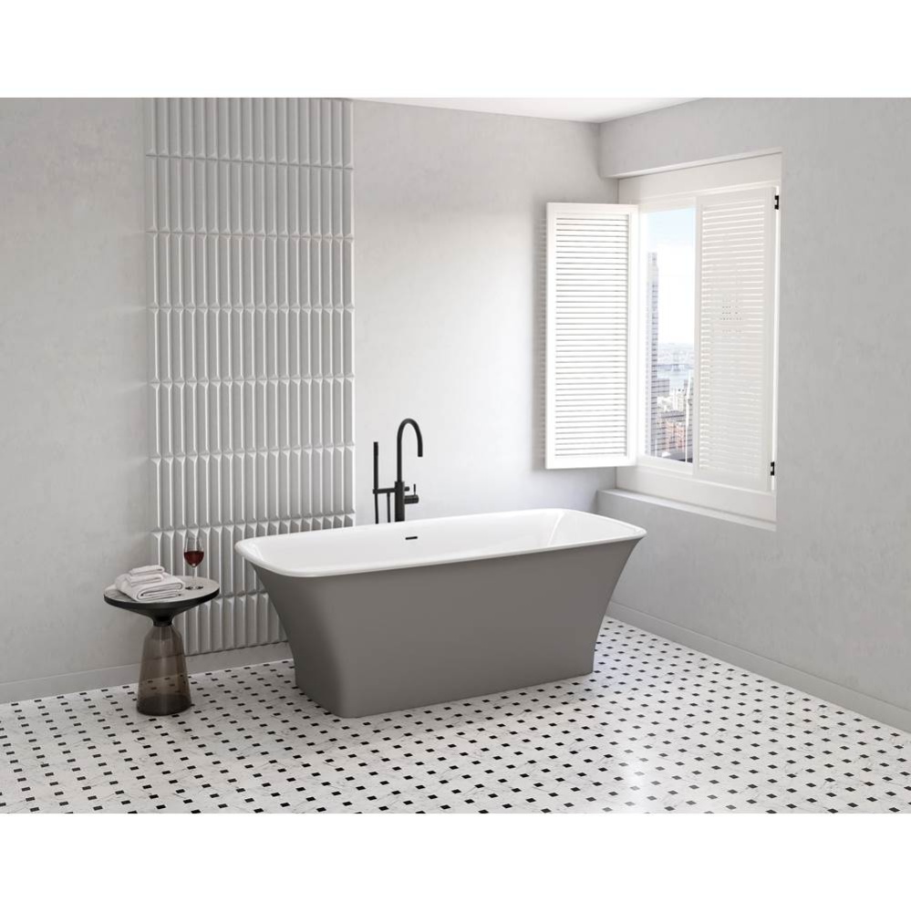 ARIA STONE LYS TUB, 6631, WHITE GLOSS INT/GREY MAT EXT