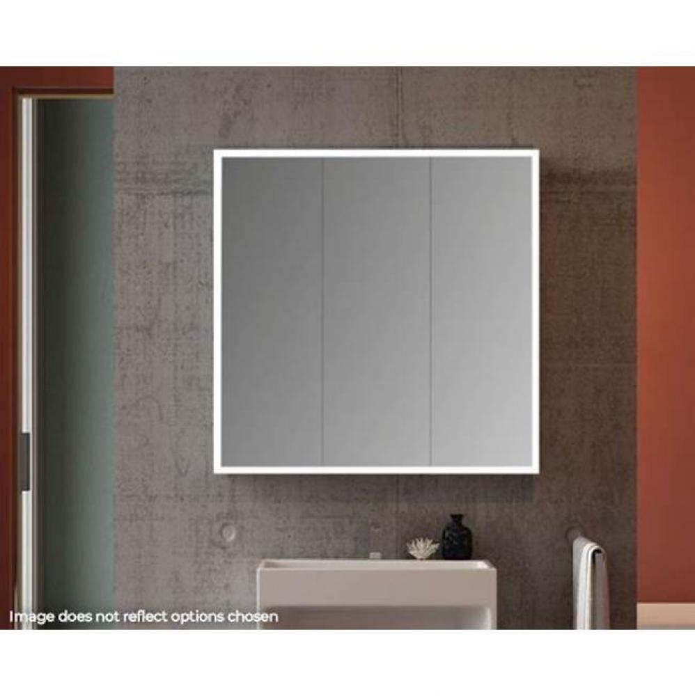 LUNA HALO LIGHTED MEDICINE CABINET/TRI-VIEW/FLAT/30''X36''