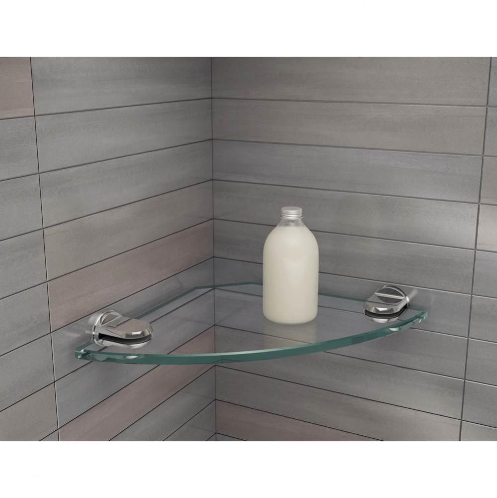 GLASS SHELF KIT WALL MOUNT - 10''/ROUND/CHROME