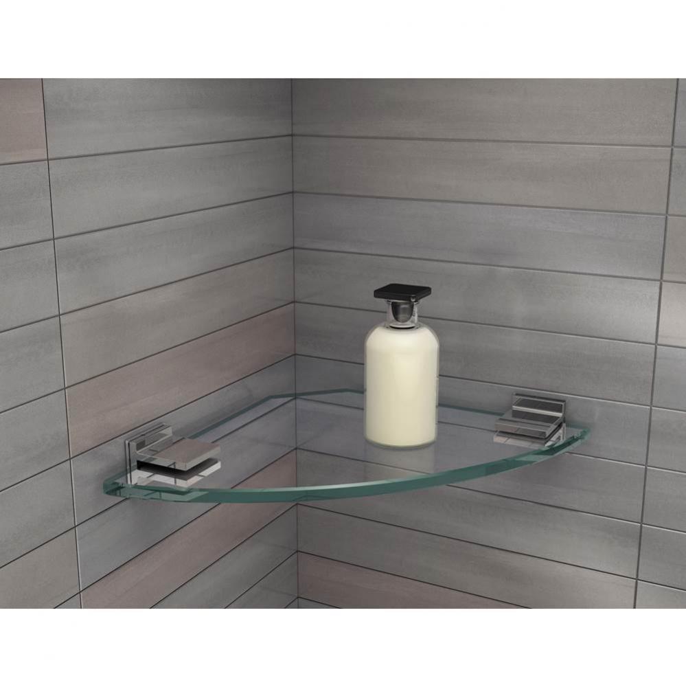 GLASS SHELF KIT WALL MOUNT - 10''/SQUARE/CHROME