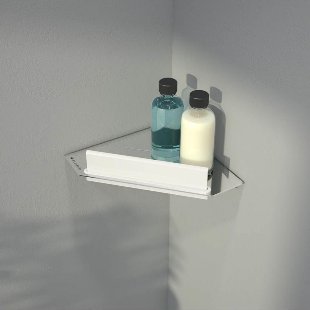 CLARO SHELF W/SQUEEGEE/8x8''/WHT/CHR